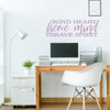 Motivational Wall Decal - Kind Heart Fierce Mind Brave Spirit - Vinyl Decor Lettering for Work Space, Office, School Classroom, Living Room, Bedroom, Playroom Decoration