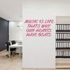 Music Quote Wall Decal - Music is Life - Musician Gifts For Bedroom, Playroom or Studio Room Decoration