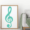 Music Wall Decal - Treble Clef Symbol - Musician Gifts For Bedroom, Playroom or Studio Room Decoration