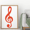 Music Wall Decal - Treble Clef Symbol - Musician Gifts For Bedroom, Playroom or Studio Room Decoration