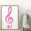 Music Wall Decal - Treble Clef Symbol - Musician Gifts For Bedroom, Playroom or Studio Room Decoration