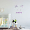 Nursery Wall Decal - Meow Cat Design - Vinyl Decor for Baby's Room, Bedroom or Play Room