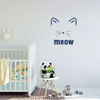 Nursery Wall Decal - Meow Cat Design - Vinyl Decor for Baby's Room, Bedroom or Play Room