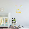 Nursery Wall Decal - Meow Cat Design - Vinyl Decor for Baby's Room, Bedroom or Play Room