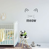 Nursery Wall Decal - Meow Cat Design - Vinyl Decor for Baby's Room, Bedroom or Play Room
