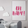 Nursery Wall Decal - Oh Baby - Vinyl Decor for Children's Bedroom or Playroom Decoration