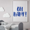 Nursery Wall Decal - Oh Baby - Vinyl Decor for Children's Bedroom or Playroom Decoration