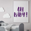Nursery Wall Decal - Oh Baby - Vinyl Decor for Children's Bedroom or Playroom Decoration
