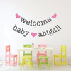 Nursery Wall Decal - Welcome Baby - Personalized Vinyl Decor for Children's Bedroom or Playroom Decoration