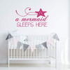 Nursery Wall Decal for Baby Girl's Nursery Decor or Bedroom Decoration - A Mermaid Sleeps Here - Starfish Silhouette - Available in Pink, Purple, Gold, Turquoise, Other Colors