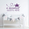 Nursery Wall Decal for Baby Girl's Nursery Decor or Bedroom Decoration - A Mermaid Sleeps Here - Starfish Silhouette - Available in Pink, Purple, Gold, Turquoise, Other Colors