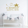 Nursery Wall Decal for Baby Girl's Nursery Decor or Bedroom Decoration - A Mermaid Sleeps Here - Starfish Silhouette - Available in Pink, Purple, Gold, Turquoise, Other Colors