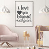 Nursery Wall Decor - I Love You Beyond Measure - Vinyl Decal Decoration For Children's Bedroom or Playroom