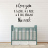 Nursery Wall Decor | I Love You A Bushel And A Peck And A Hug Around The Neck | Classic Vinyl Decal For Children's Bedroom, Playroom or Classroom | Vinyl Lettering Stickers | Baby Shower or Birthday Gift | Custom Sizes and Colors Match Any Themed