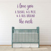 Nursery Wall Decor | I Love You A Bushel And A Peck And A Hug Around The Neck | Classic Vinyl Decal For Children's Bedroom, Playroom or Classroom | Vinyl Lettering Stickers | Baby Shower or Birthday Gift | Custom Sizes and Colors Match Any Themed