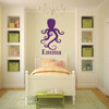 Octopus Wall Decal With Name Personalization Design - Vinyl Sticker Decoration for Boys or Girl's Bedroom, Playroom, Home or Nursery Decor