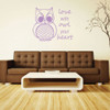 Owl Wall Decal "Love With Owl Your Heart" With Owl Image Vinyl Home Wall Decor