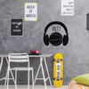 Personalized Basketball Player Vinyl Wall Decal - Ball Silhouetted With Headphones - Home Decor Sticker for Boy's or Girl's Bedroom, Locker Room, Playroom, Team Gym, or Game Room