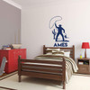 Personalized Cowboy Silhouette Vinyl Wall Decal - Ranch or Farmhouse Decor for Living Room, Bedroom, Boys Room, Playroom, Man Cave ' Pick Your Color, Name and Size