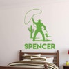 Personalized Cowboy Silhouette Vinyl Wall Decal - Ranch or Farmhouse Decor for Living Room, Bedroom, Boys Room, Playroom, Man Cave ' Pick Your Color, Name and Size