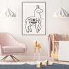 Personalized Llama Vinyl Wall Decal for Bedroom, Living Room, Playroom or Teen Room Decor.