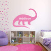 Personalized Name Brontosaurus Dinosaur Decor for Boy's or Girl's Bedroom Vinyl Wall or Window Sticker Choose from Multiple Sizes and Colors.