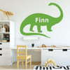 Personalized Name Brontosaurus Dinosaur Decor for Boy's or Girl's Bedroom Vinyl Wall or Window Sticker Choose from Multiple Sizes and Colors.