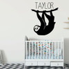 Personalized Name Sloth Animal Jungle Theme Vinyl Sticker Decor for Boy's or Girl's Bedroom, Playroom, Toy Room or Nursery Choose from Multiple Sizes and Colors