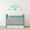 Personalized Nursery Wall Decal - Heart With Arrow - Vinyl Decor for Baby's Room, Bedroom or Play Room