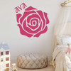 Personalized Rose Wall Decal - Vinyl Sticker Decor for Girl's Bedroom, Playroom or Nursery Decoration