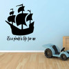 Pirate Ship Wall Decal - It's a Pirate's Life for Me - Vinyl Decor for Boys Room, Playroom or Nursery