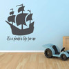 Pirate Ship Wall Decal - It's a Pirate's Life for Me - Vinyl Decor for Boys Room, Playroom or Nursery