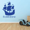 Pirate Ship Wall Decal - It's a Pirate's Life for Me - Vinyl Decor for Boys Room, Playroom or Nursery