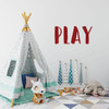 Playroom Wall Decal | Perfect for Boy and Girl | Unique Vinyl "Play" Lettering Available in Small and Large Sizes and Blue, Pink, Purple, Black, White, Other Bright Colors | Vinyl Decal for Home, Classroom, or Preschool | Removable Sticker