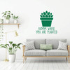 Potted Plant Wall Decal - Bloom Where You Are Planted - Vinyl Art for Living Room, Bedroom or Home Decor