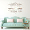 Princess Crown Wall Decal "On The Darkest Days I Remember" Vinyl Home Wall Decor