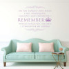Princess Crown Wall Decal "On The Darkest Days I Remember" Vinyl Home Wall Decor