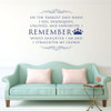 Princess Crown Wall Decal "On The Darkest Days I Remember" Vinyl Home Wall Decor