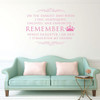 Princess Crown Wall Decal "On The Darkest Days I Remember" Vinyl Home Wall Decor