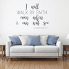 Proverbs Wall Decal - I Will Walk By Faith - Vinyl Scripture And Christian Home Bathroom Decor - Church Decoration