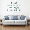 Proverbs Wall Decal - I Will Walk By Faith - Vinyl Scripture And Christian Home Bathroom Decor - Church Decoration