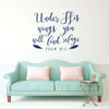 Psalm Wall Decal - Under His Wings You Will Find Refuge - Christian Vinyl Scripture And Religious Home Decor or Church Decoration