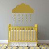 Raining Dot Cloud Silhouette Wall Decal - Vinyl Decor for Baby's Room, Bedroom or Play Room