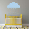 Raining Dot Cloud Silhouette Wall Decal - Vinyl Decor for Baby's Room, Bedroom or Play Room