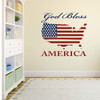 Religious Patriotic Decor - God Bless America Vinyl Wall Decal