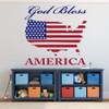 Religious Patriotic Decor - God Bless America Vinyl Wall Decal