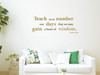 Religious Wall Decor - Psalm 90-12 - Christian Vinyl Decal for Home Or Church Decoration 50" x 20"