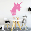 Right Facing Unicorn Wall Decal - Personalized Vinyl Decor For Girl's Bedroom, Playroom or Bathroom - Kids Home Decorations