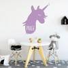 Right Facing Unicorn Wall Decal - Personalized Vinyl Decor For Girl's Bedroom, Playroom or Bathroom - Kids Home Decorations