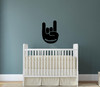 Rock on Hand with Name Personalization Wall Decal Sticker